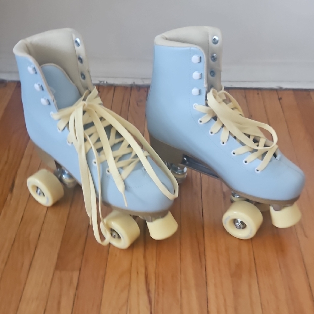 Impala Light Blue Women's Roller Skates with Yellow Laces
